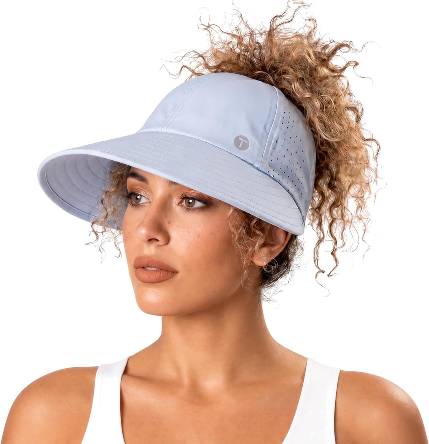 ChicPony™ Cooling Wide Brim Sun Hat Ponytail Hole Baseball Cap for Women
