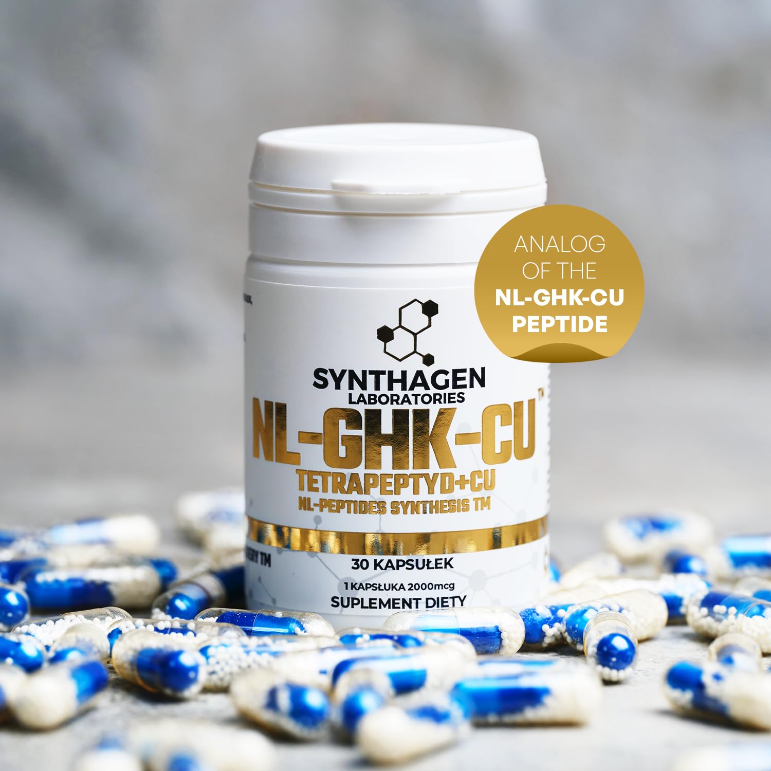 SYNTHAGEN LABORATORIES - NL-GHK-CU - TETRAPEPTID + CU - Zur Hautregeneration - Zur Behandlung von Falten und Narben - Peptide für die Haut
