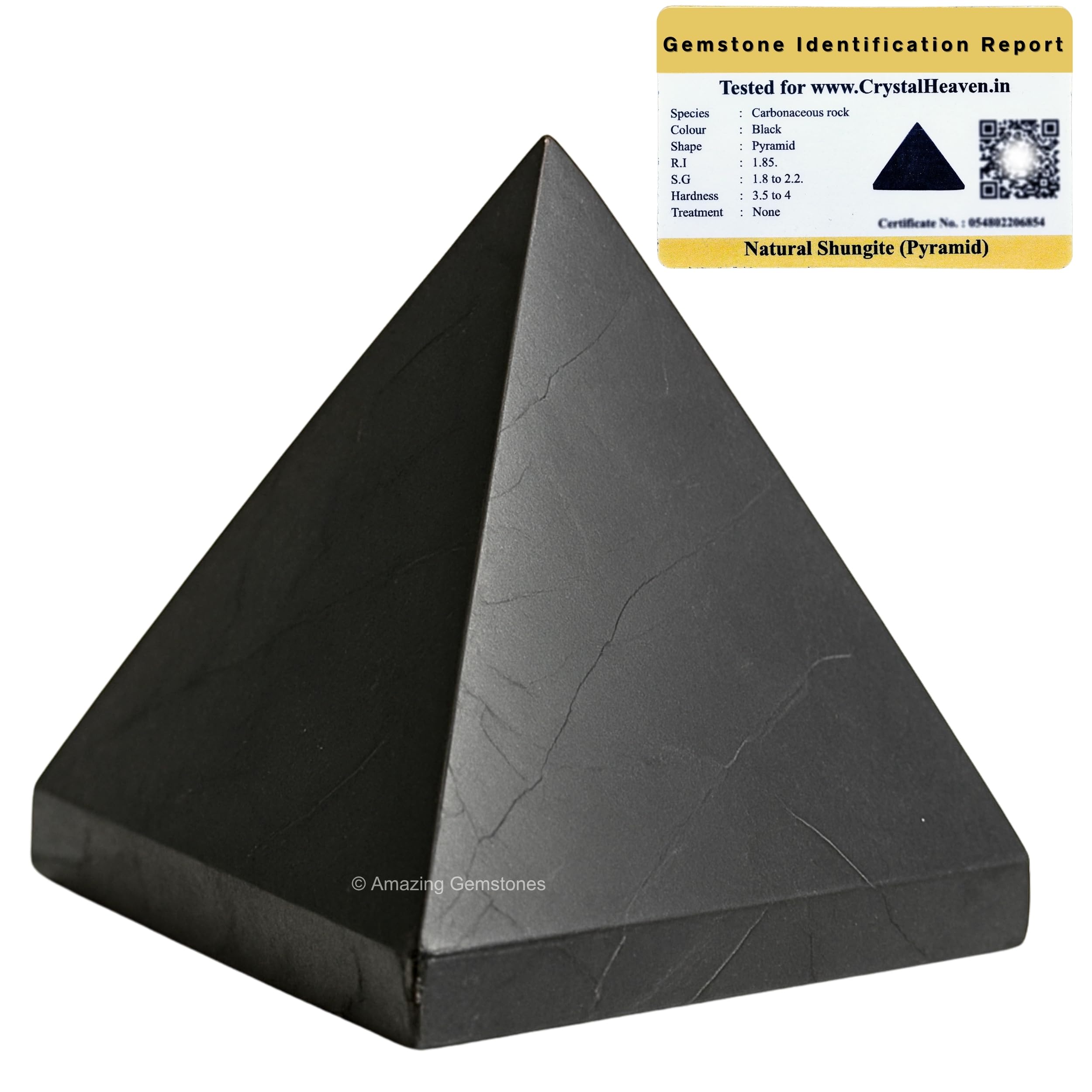 Shungite Pyramid - 1.5" Inch Crystal Pyramid for Positive Energy, Vastu, Reiki, Feng Shui and Chakra Healing Energy Balancing
