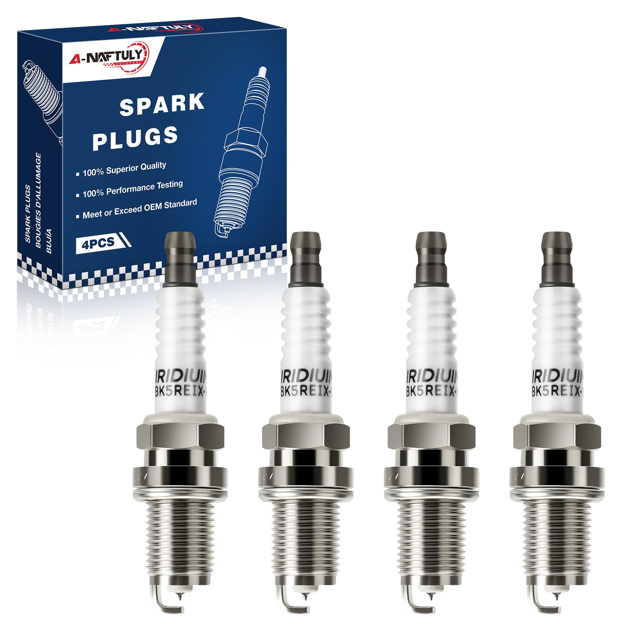 Iridium Spark Plugs 4 Pack 5464 BKR5EIX-11 BKR5EGP Fits for 1998-2008 Toyota Corolla Prius Tacoma Yaris Matrix,Nissan Altima Frontier Sentra,Mitsubishi Lancer Eclipse,Pontiac vibe L4 1.8L-2.4L-picture-14