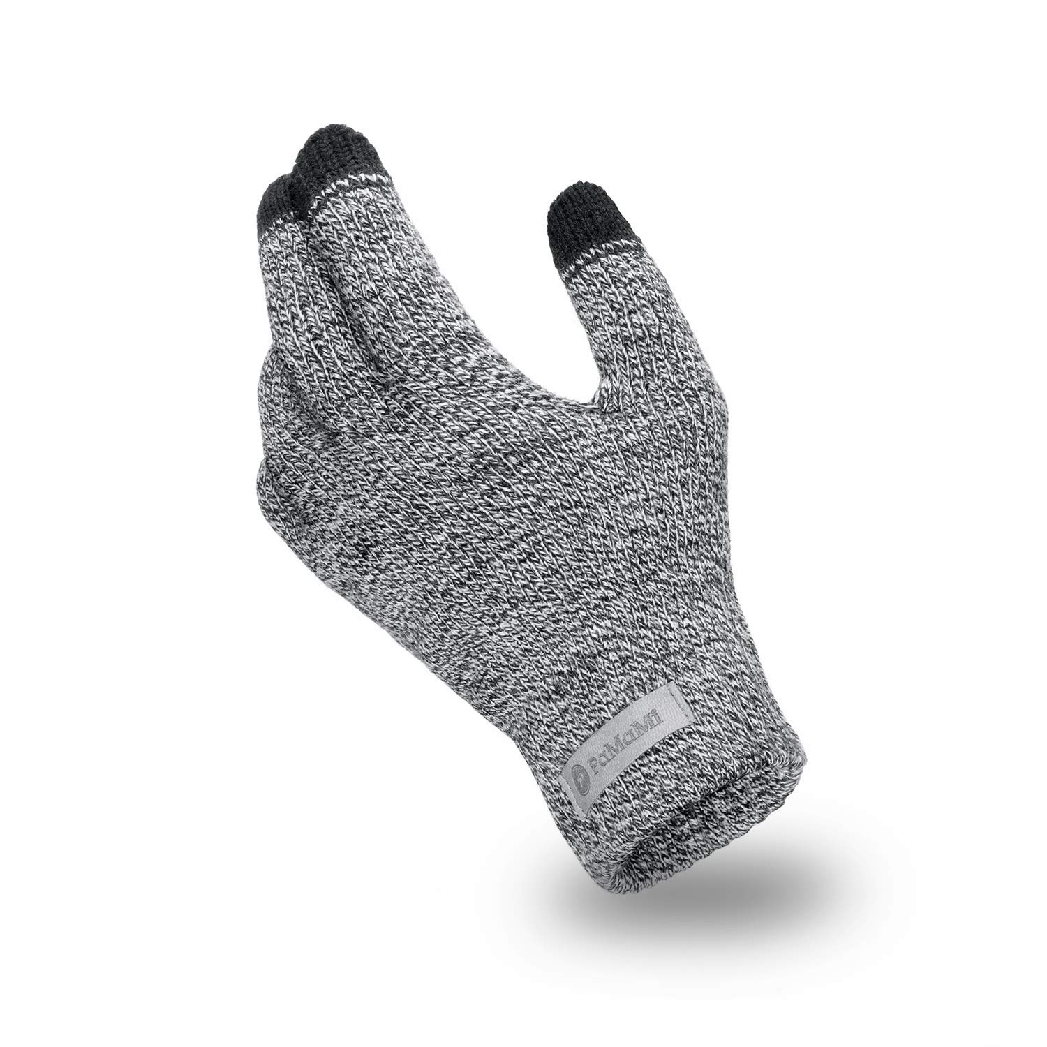 Set invernale da uomo, 3 pezzi (guanti, cappello, sciarpa) | Melange grigio chiaro | Guanti 100% acrilico con funzione touch screen, berretto traspirante e sciarpa calda in maglia