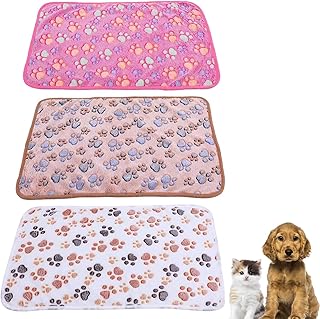 Pack of 3 Cat Blankets, 40 x 60 cm, Cat Blanket for Cats, Cuddly Blanket, Dog, Washable and Fluffy, Soft and Warm Blankets, Pets for Small, Medium Dogs, Cats, Pet Blanket, Sleeping Mat product image