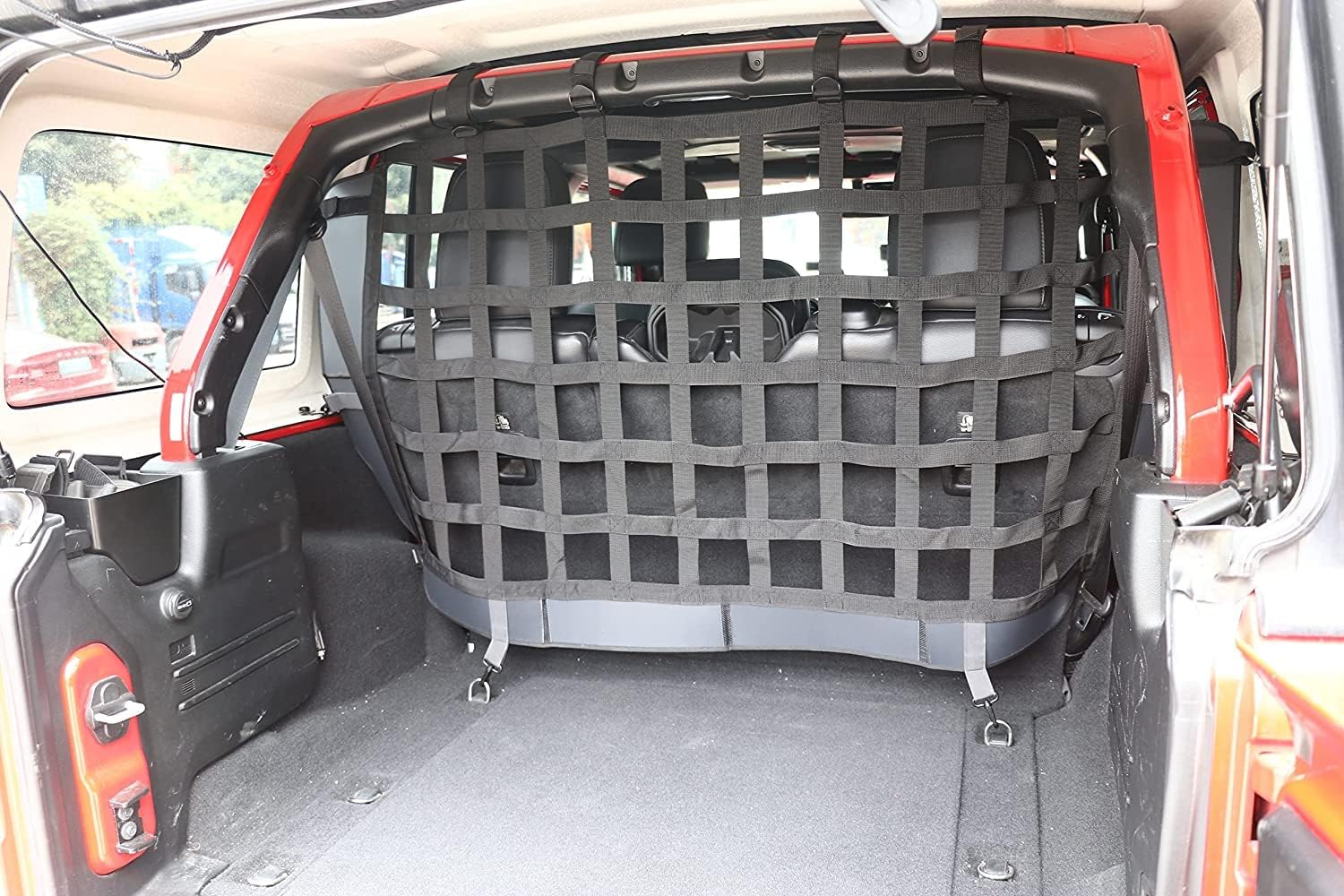 Upgrade Car Trunk Isolation Net, Trunk Organizer Cargo Net with Suction Cups,Pet Divider Net Compatible with Jeep Wrangler JK & JL 2007-2022