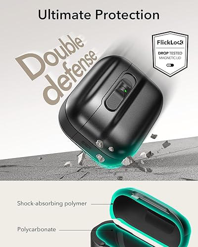 Miniatura 127 de ESR Funda para AirPods Pro (2023/2022/2019, 2ª/1ª generación), compatible con Airpods Pro 2 (cable USB-C/Lightning), listo para MagSafe, bloqueo