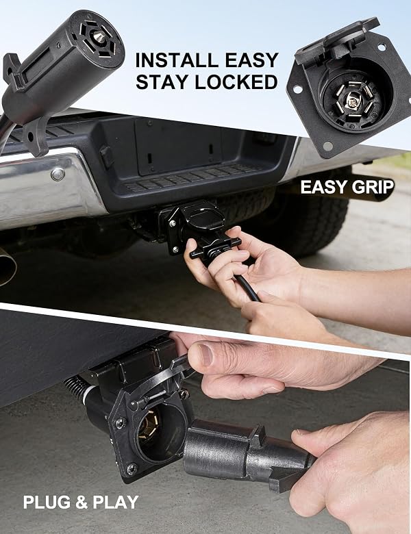 EWAY 7-Way Adapter with Power Switch for Furrion RV Backup Camera System, Plug and Play for Tow Vehicle to RV Wireless Observation Cameras, Provides 12V Power to Camera Through 7-Pin Connector by EWAY - Used condition - Image 9