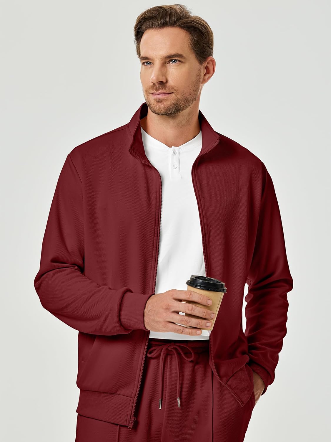 JMIERR Men's Sweatsuit Tracksuit 2 Piece Set Full Zip Casual Jogging Suits with Jogger Jackets and Pants Warm Up Outfits - Image 7