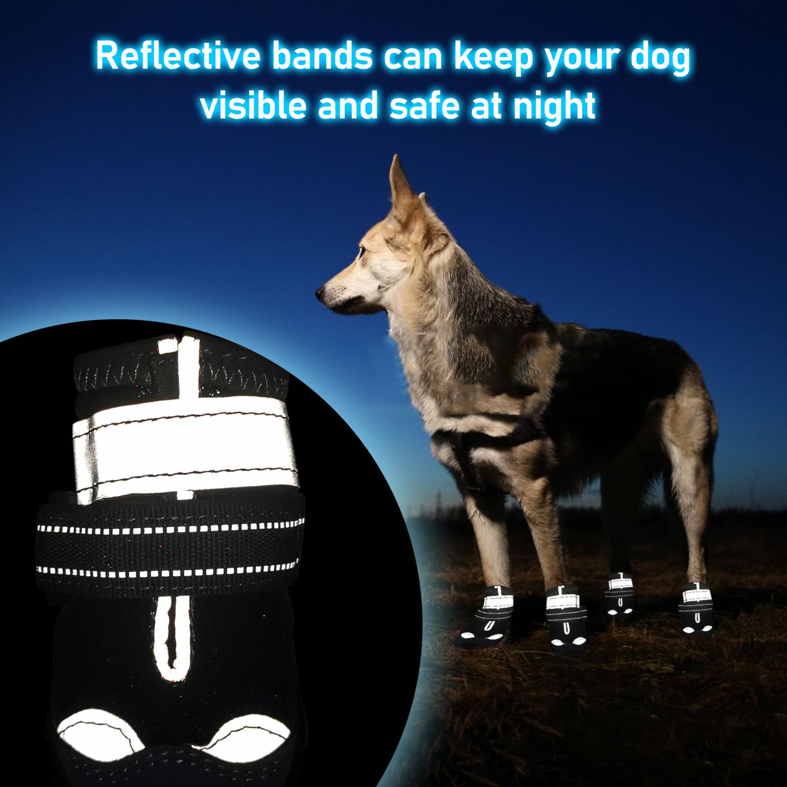 PICK FOR LIFE Lot De 2 Paires De Chaussettes Antidérapantes Pour Chien, Douces, Pour La Protection Des Pattes Des Chiens, Avec Fermeture Velcro Réglable, Pour L'intérieur