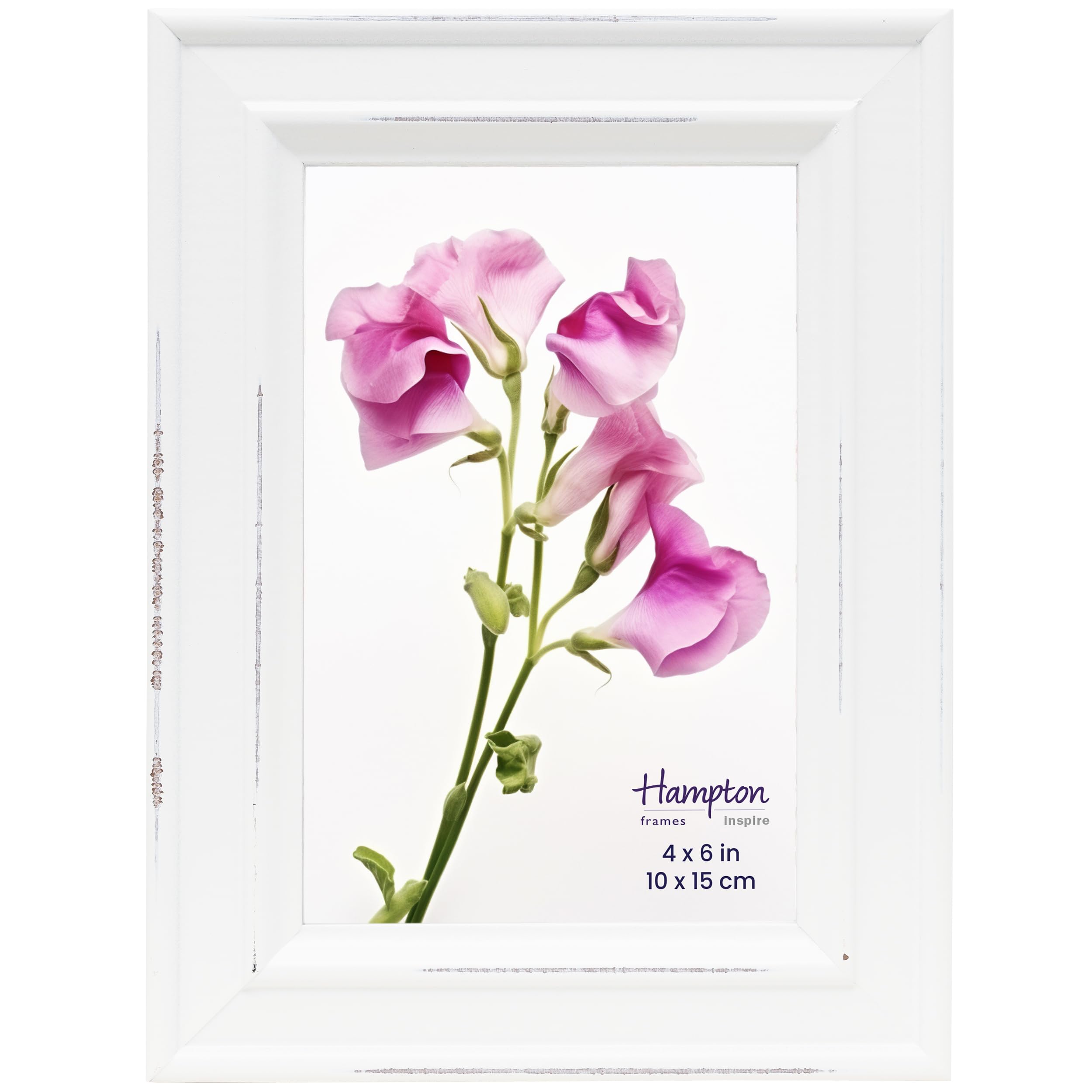 Inspire By Hampton Frames White Inspire By Hampton Paloma 4X6 (10X15cm) Picture Photo Frame Glass Ibh-Pal301946w