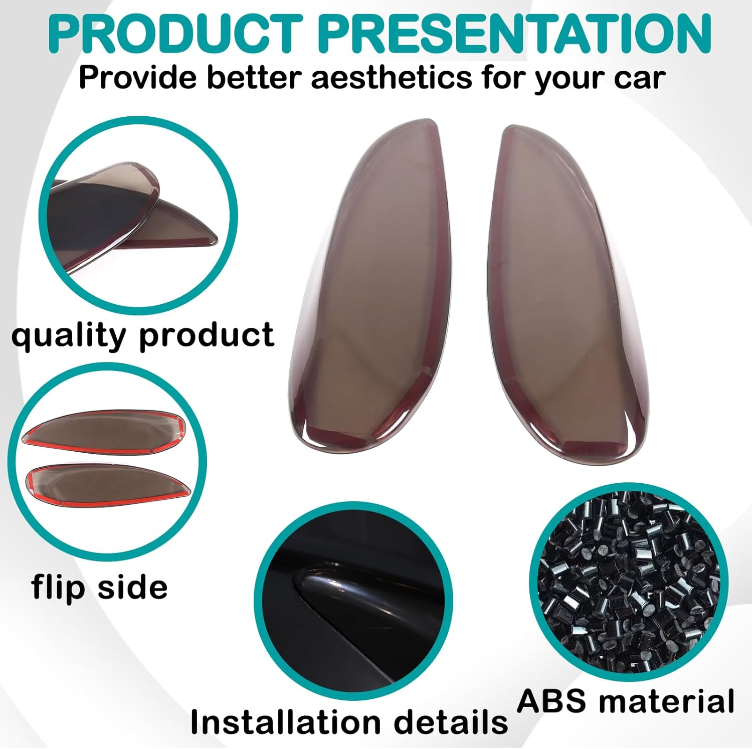 Rear Fog Light Cover Guard Compatible with Mazda MX-5 2016-2023, ABS Rear Fog Lamp Light Lamp Grill Protector Cover Guard Exterior Accessories (Rear fog lamps)