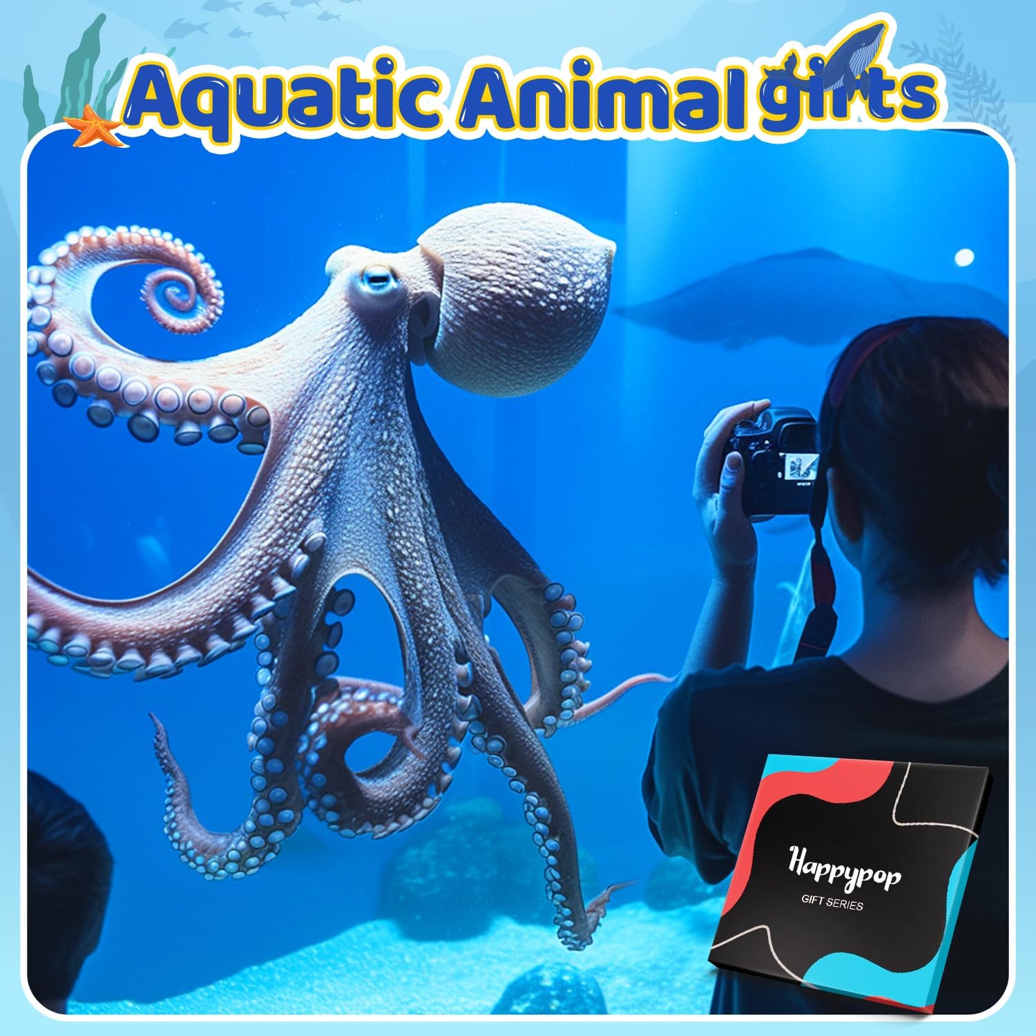 HAPPYPOP Ocean Animal Lover Gifts - Shark Dolphin Turtle Penguin Frog Octopus Sock for Teens - Image 3