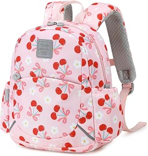 CAMTOP Toddler Backpack for Boys Girls 2-4, 12" H Kids Backpacks for Kindergarten Preschool, Small Bookbag for Daycare Travel (Cherry Pink, 12''- Not fit A4 folder)