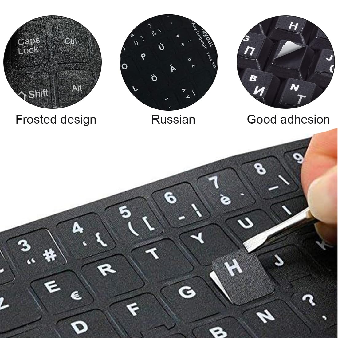 Adesivi Per Tastiera Tedesca QWERTZ – 3 Pezzi In PVC Opaco, Sostituzione Caratteri Per Notebook E PC