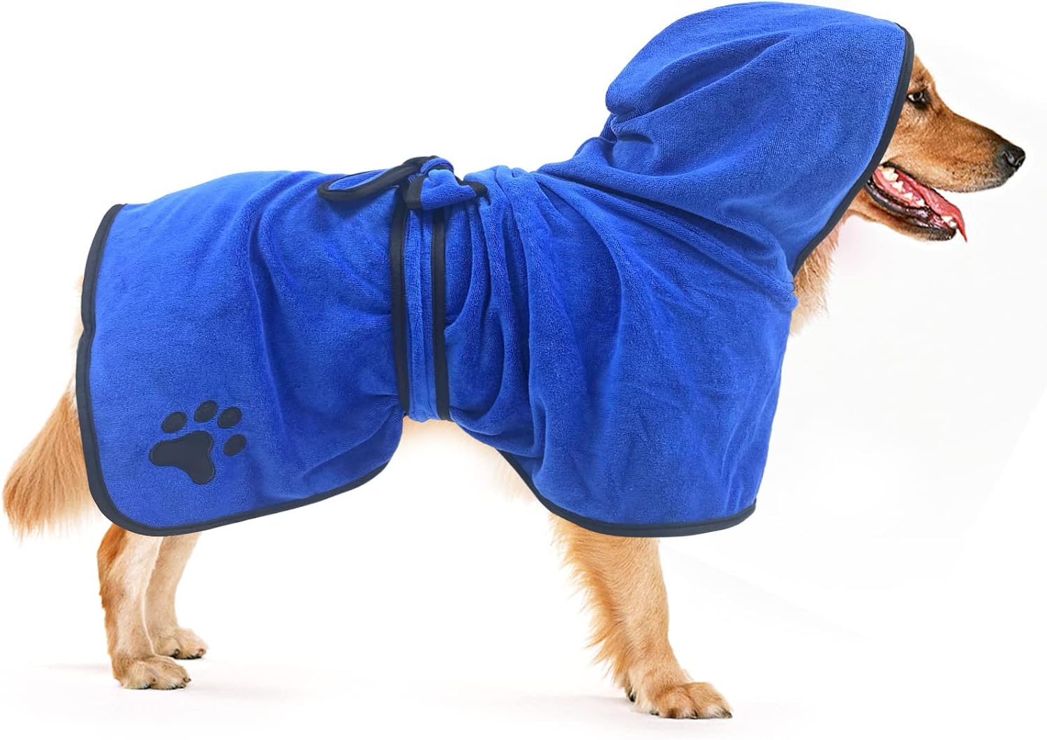 Dog Drying Coat Towel Robe Super Absorbent Dog Towel Bathrobe with Adjustable Strap & Hood Fast