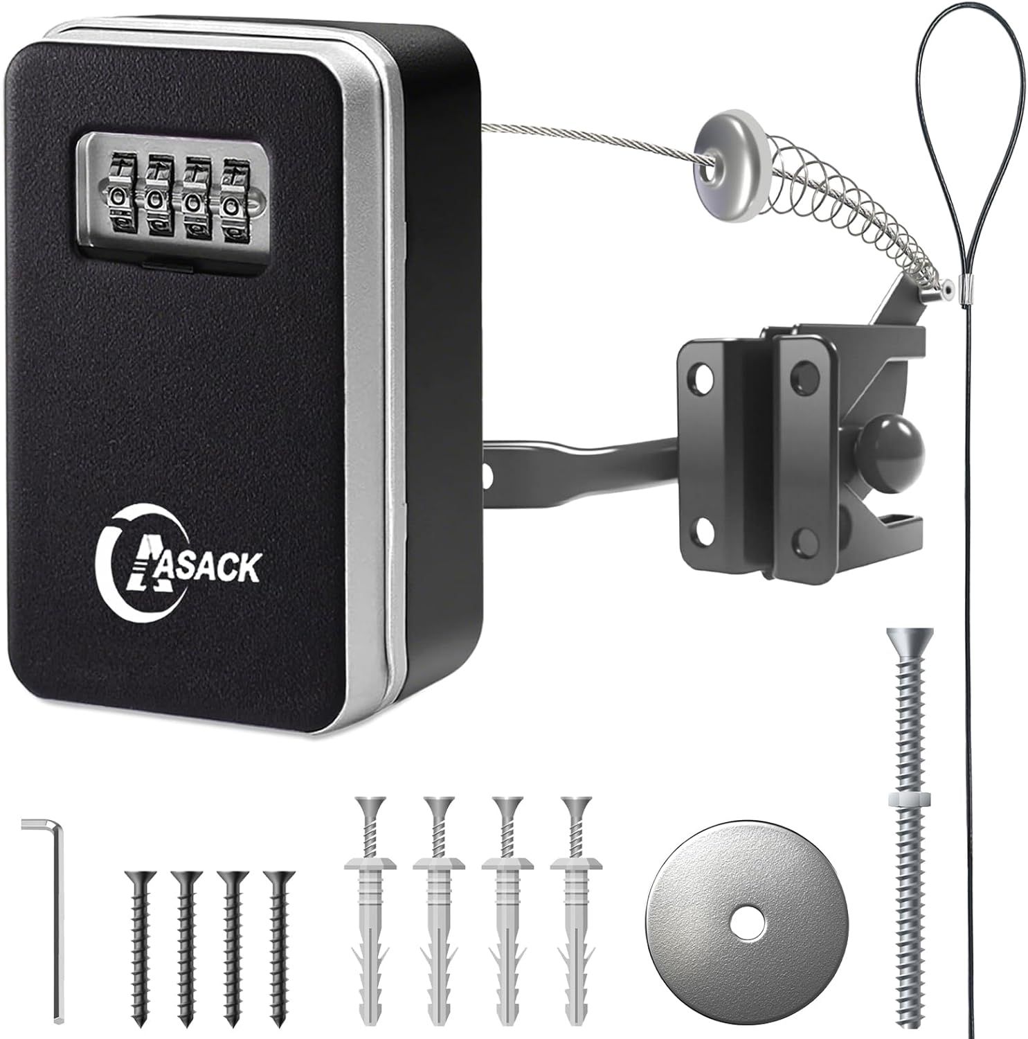 Gate Latch -Secure Keyless and Latch with 2-Way Access,Metal,Durable & Versatile for Metal,Wood,and Vinyl Fence,2 Install Method for Privacy Fence,Outdoor Fence,Barn Door Lock,Wooden Fence(Black) - Amazon product rated Grade C
