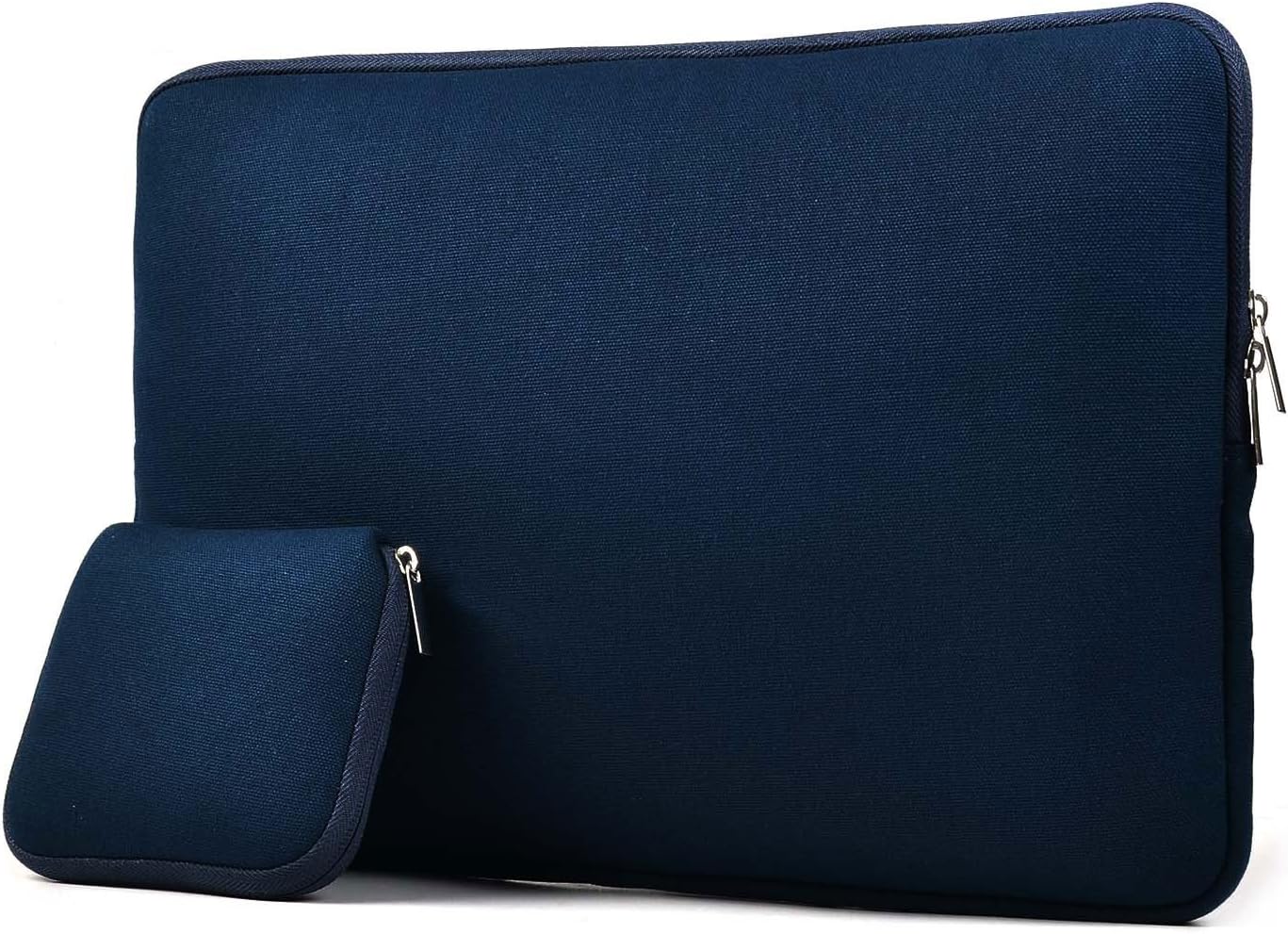 ABen Laptop Sleeve, Canvas Fabric Case Bag Cover for 15-15.6 Inch Notebook Computer / MacBook Air & Pro with Small Case, Dark Blue