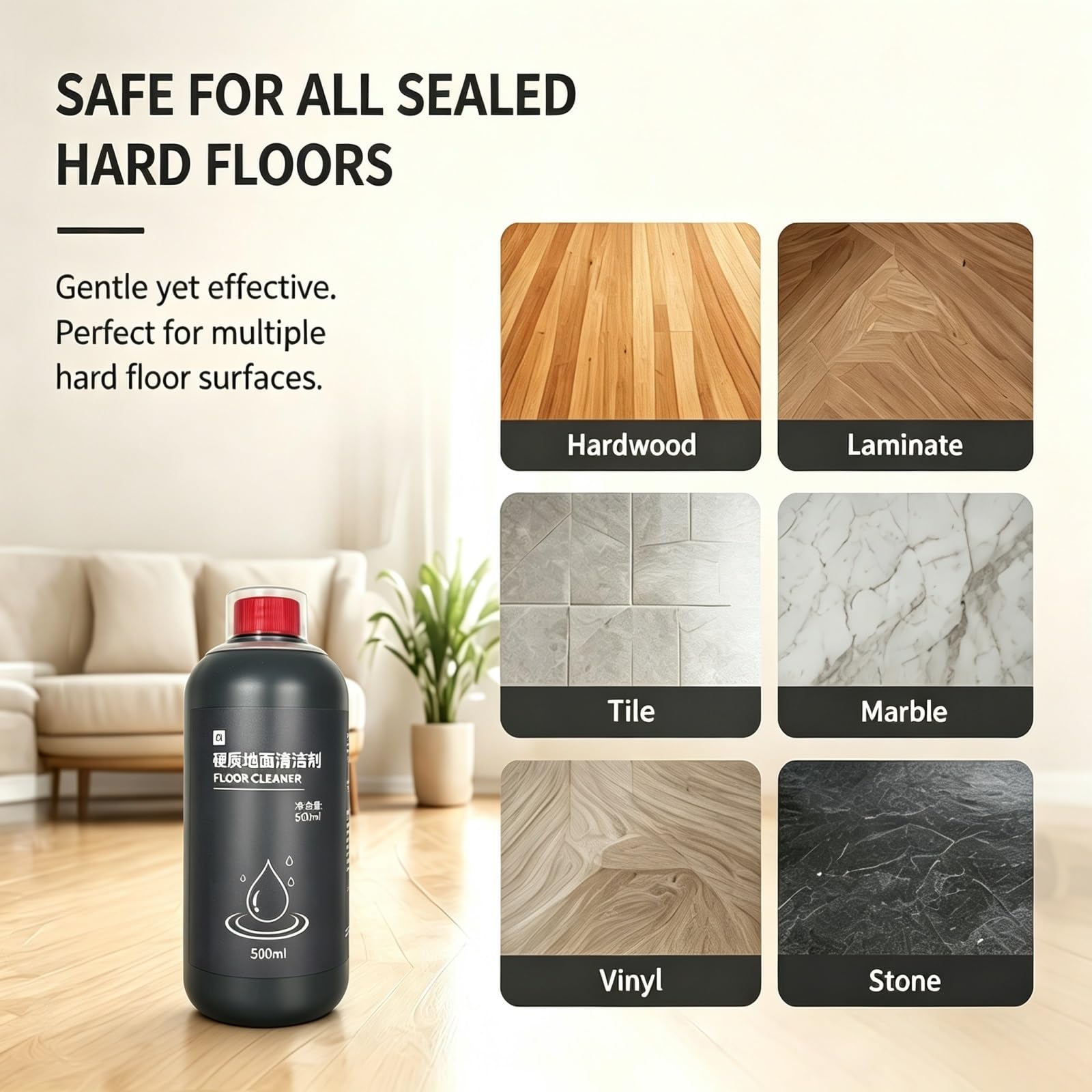 Detergente Pavimenti Concentrato, Compatibile Con Dyson WashG1 | Detergente concentrato for pavimenti duri da 500 ml, formula delicata a bassa schiuma. Nessun danno al pavimento(2pcs)