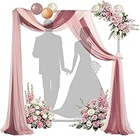 Vista 9 de Soporte de arco de boda, arco de 7 x 4 pies para ceremonia de boda, marco de soporte cuadrado de metal resistente para fiesta, jardín, aniversario