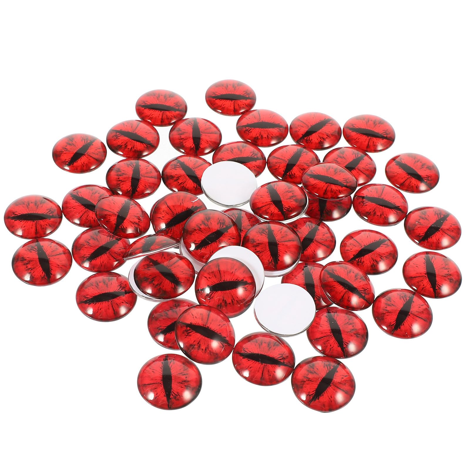 TOYANDONA 100 Stück Runde Glasaugen aus Glas 25mm für Handgefertigte Bastelarbeiten mit Realistischem Augäpfel Effekt in Rot für Schmuckherstellung und Selbstgemacht Projekte