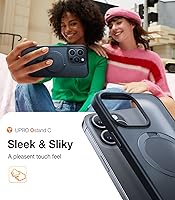 Vista 8 de TORRAS Magnetic Ostand for iPhone 15 Pro Max Case, Military Grade Drop Tested, Compatible with MagSafe, Built in Kickstand, Translucent Slim Back