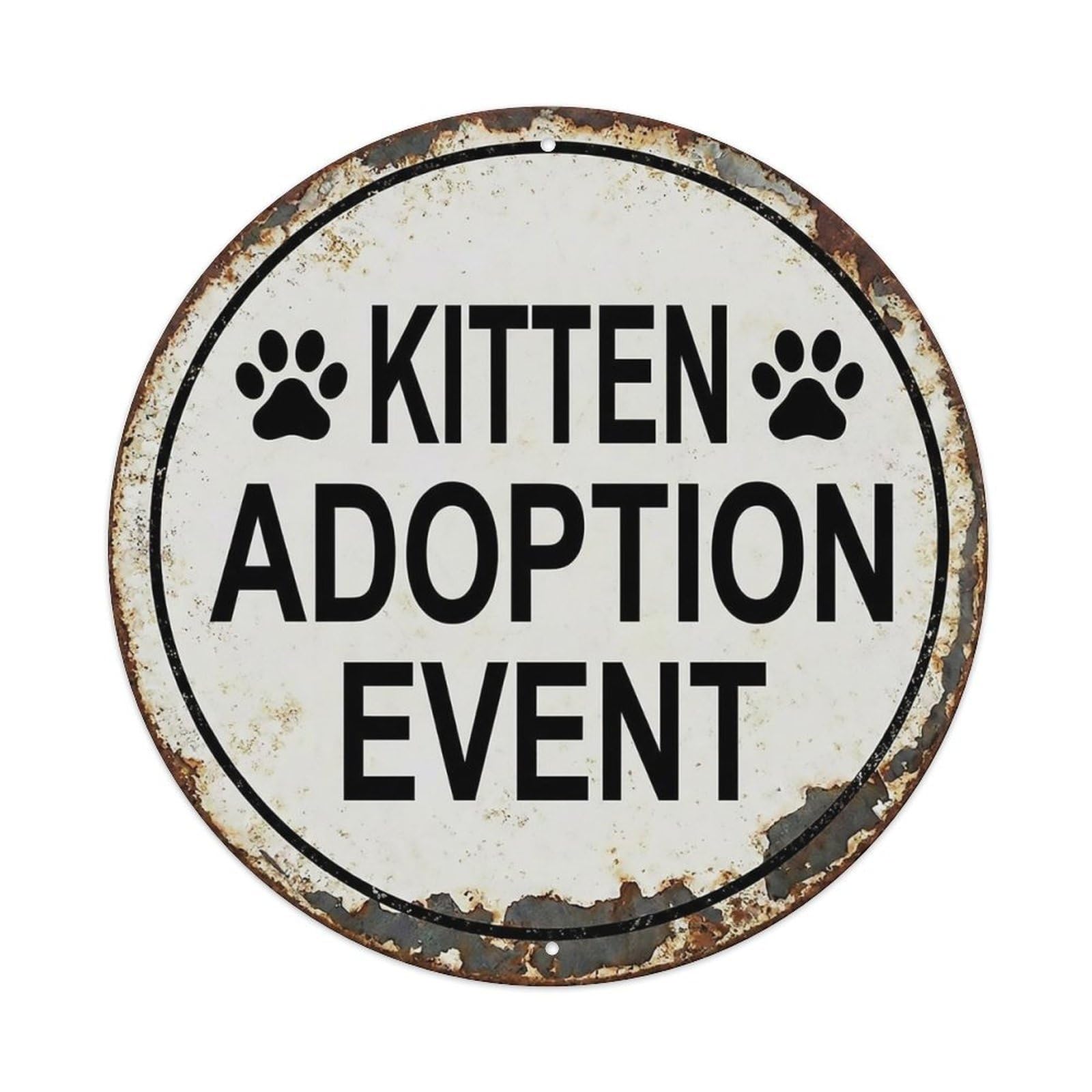 Vintage Kitten Adoption Event Venue Metal Tin Sign