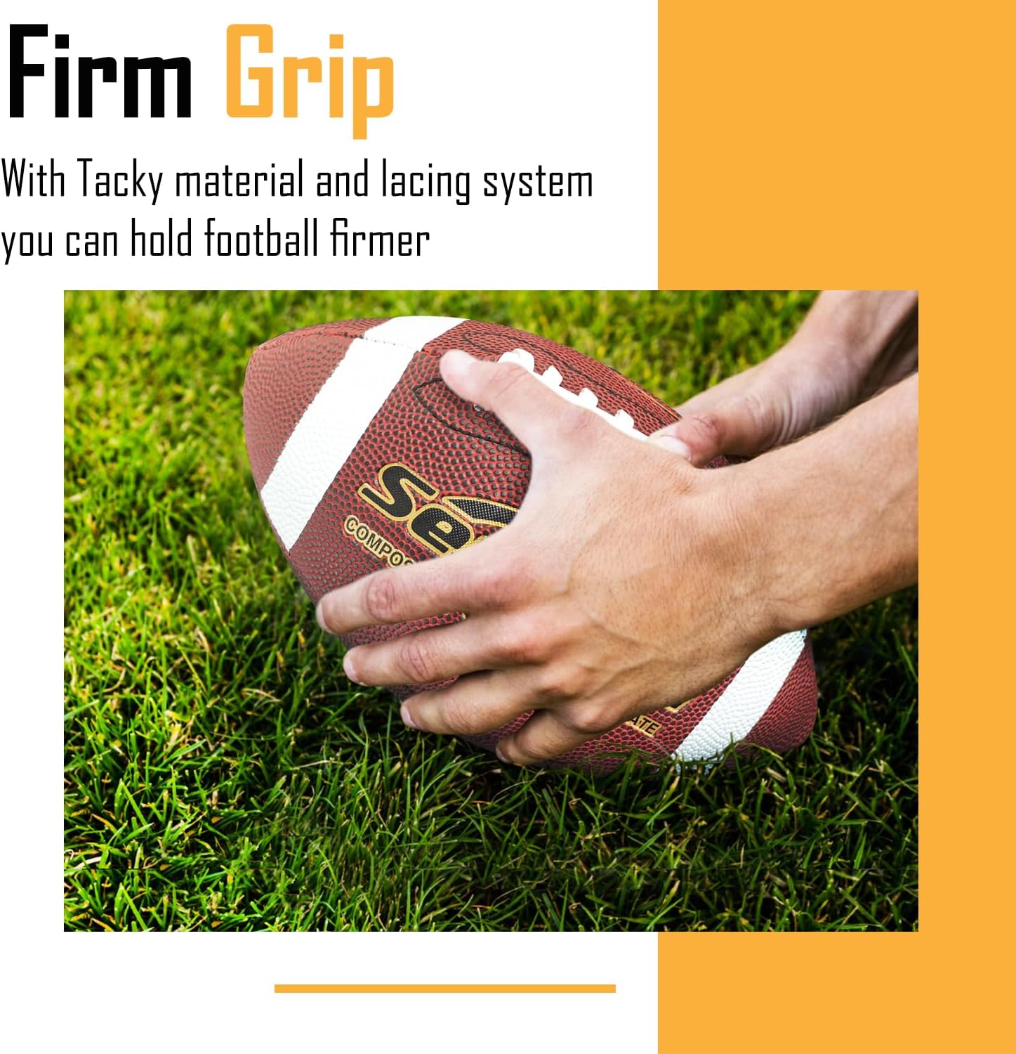 Senston Football Size 9/6 - Premium Composite Leather High School/Kids/Youth Football with Pump Size Foot Ball with Pump