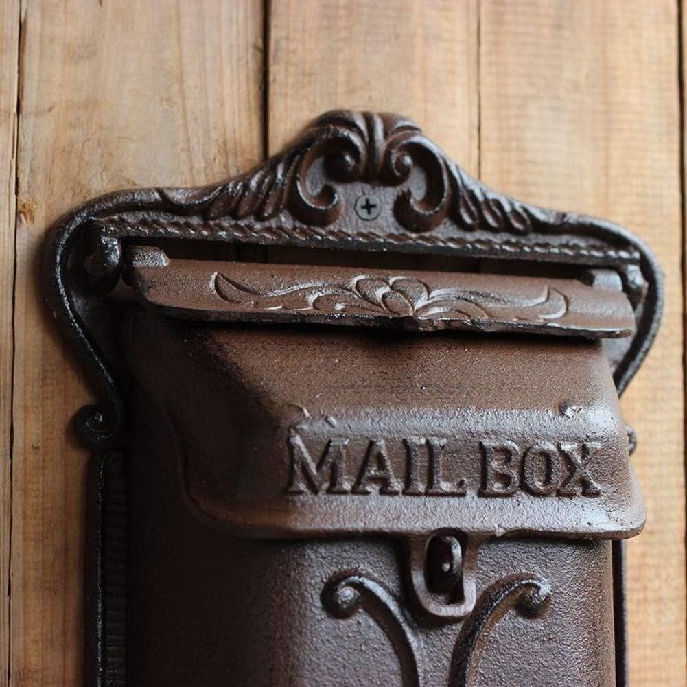 Mailboxes Mailbox Solid Wood Home Accessories Villa Wall Waterproof Creative Retro, Outdoor Premium Wall Mounted Mail Post Box Wall-Mount Mailboxes