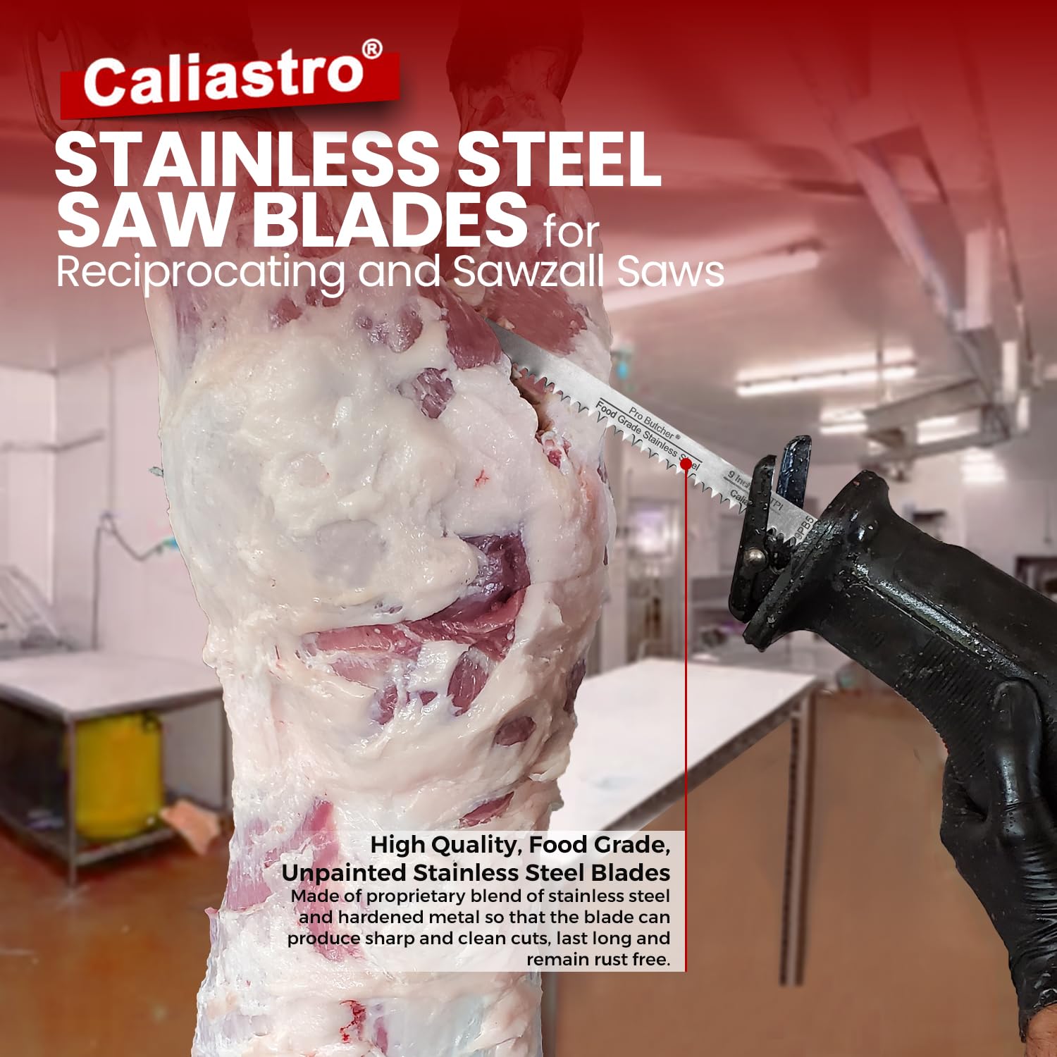 9-Inch Stainless Steel Frozen Meat Bone Cutting Saw Blades for Reciprocating and Sawzall Saws 5-Pack