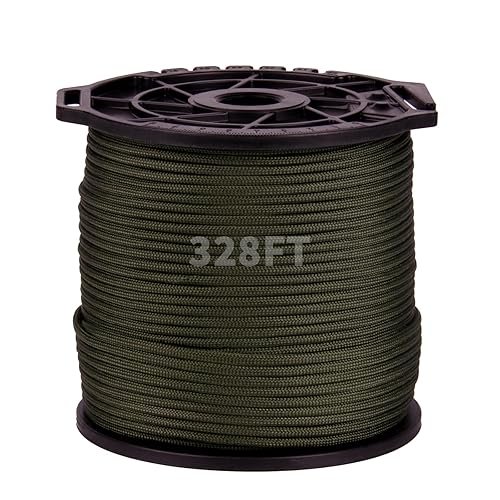 Paracord Rope, 100M/328FT, 4mm, 9 Strand Parachute Spool Cord Nylon