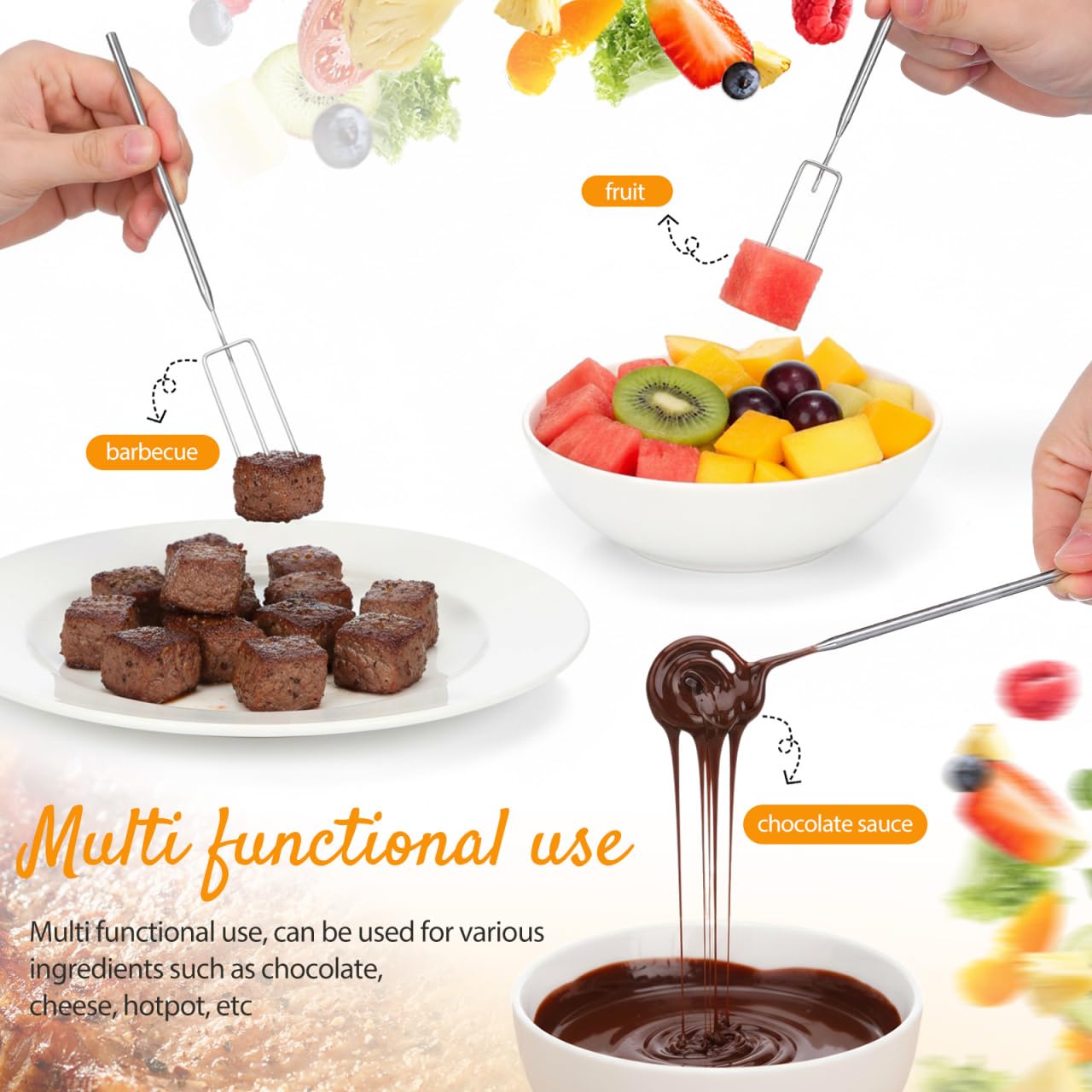 3Pcs Chocolate Dipping Tools, Stainless Steel Truffle Candy Dipping Tools Set, Baking Supplies Stainless Steel Fondue Fork, Cooking Supplie for Home Bakers Dishwasher Safe — Amazon image 4