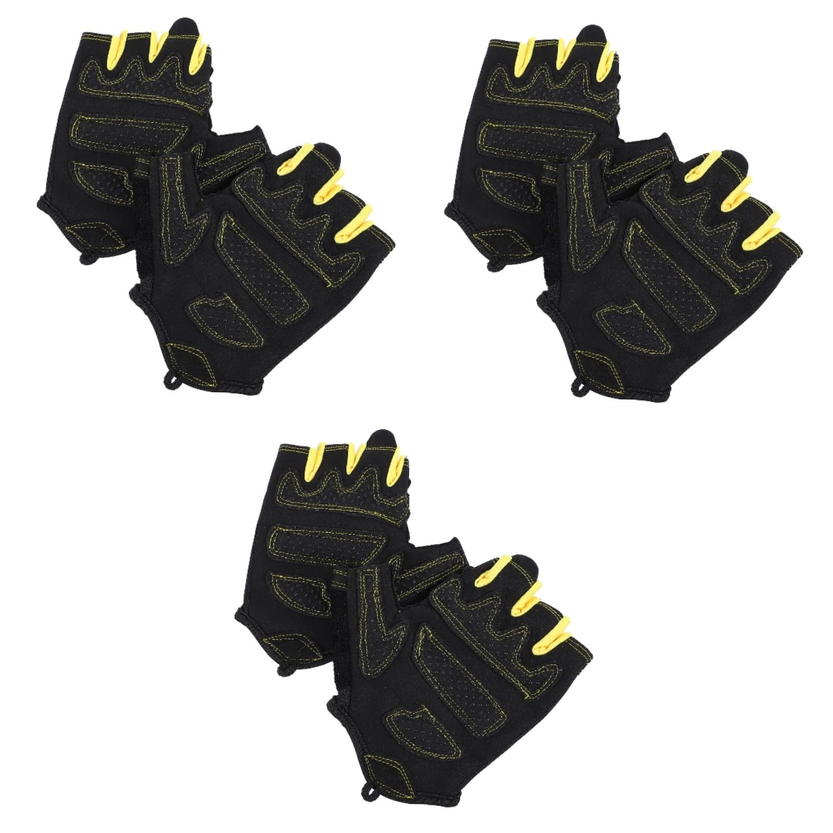 SHERCHPRY 3paires Gants De Cyclisme Anti-dérapants Et Respirants Pour Hommes Et Femmes Mitaines De Fitness Pour Activités De Plein Air Uv Demi-doigts