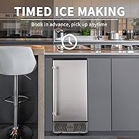 Vista 7 de Kognita Ice Maker Machine, Under Counter or Freestanding Built-in Commercial Ice Maker, 80lbs Daily Ice Cube Maker Machine with 25 lbs Storage