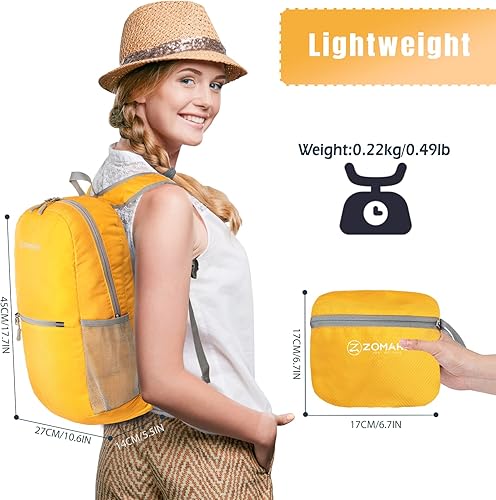 Miniatura 38 de ZOMAKE Mochila ultra ligera y compactable Mochila de senderismo resistente al agua, Mochila pequeña Mochila de camping al aire libre plegable y Azul