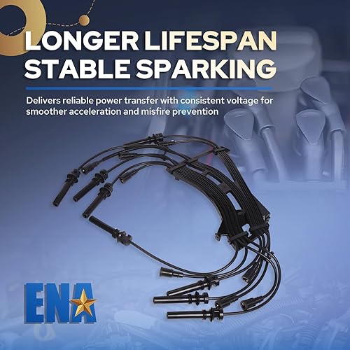 Miniatura 4 de ENA Juego de cables de bujía compatible con Dodge Durango 1500 2500 3500 V8 5.7L 2003 2004 2005 Reemplazo para 358344 7884K