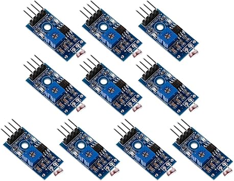 10 Pcs FONGKNOX Photosensitive Sensor Module 4 pins DC 3.3V-5V Digital Light Intensity Sensor Module Photo Resistor Photoresistor