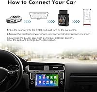 Vista 3 de OBD2 Bluetooth Lector de Códigos de Diagnóstico Inalámbrico OBD II Herramienta de Escaneo Restablecer y Borrar Verificar Luz del Motor del Coche