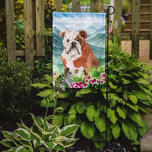 Miniatura 2 de Caroline's Treasures CK1979GF - Bandera de Bulldog Inglés con diseño de flores montorias, tamaño de jardín, multicolor