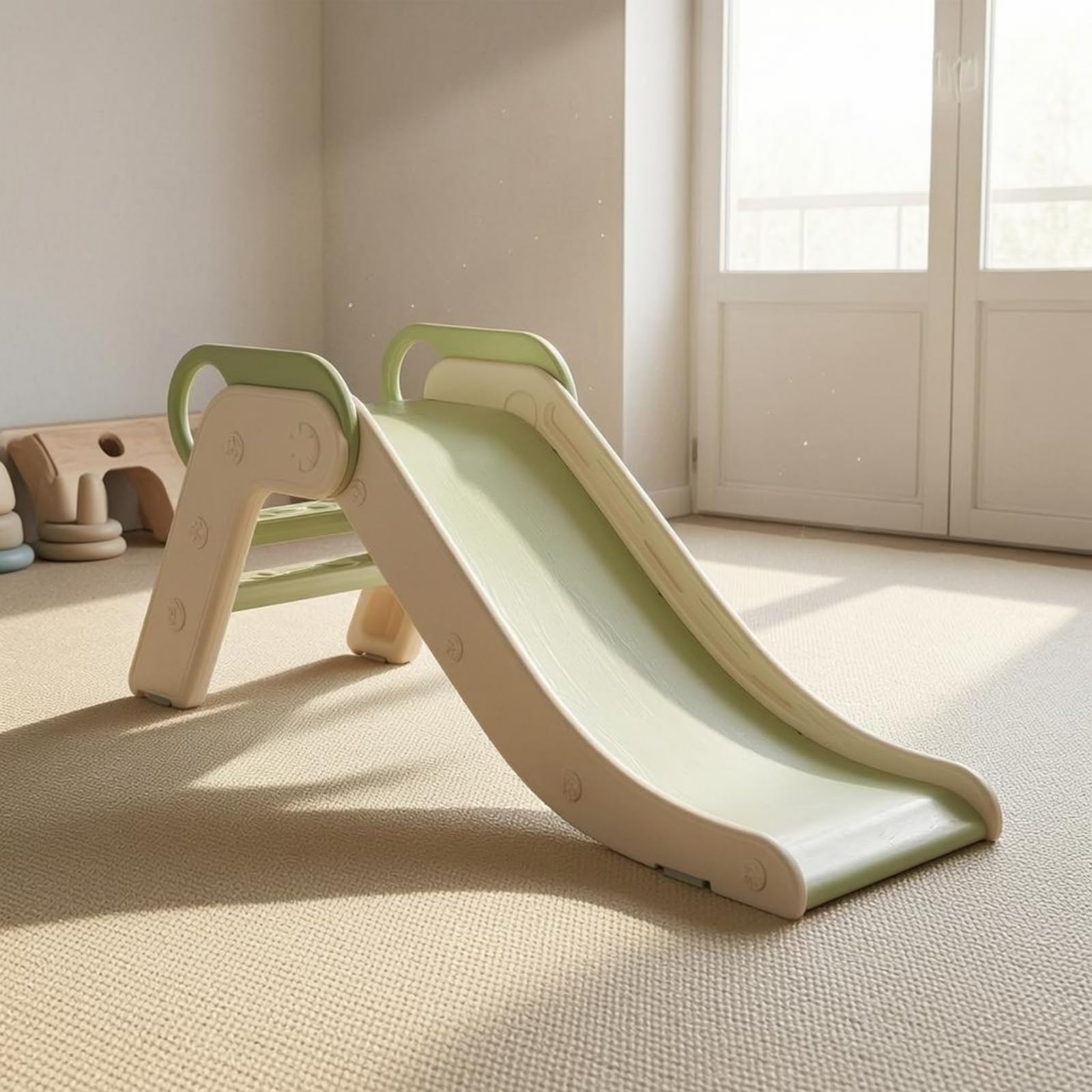 Almencla Kinder Rutsche Klappbare Spielzeug Indoor Faltbare Rutschbahn HDPE Struktur für Kinderzimmer Wohnzimmer Tägliche Nutzung 123x42x50cm