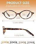 JM 5 Pack Oval Blue Light Blocking Reading Glasses for Women Spring Hinges | Computer Readers,Trendy