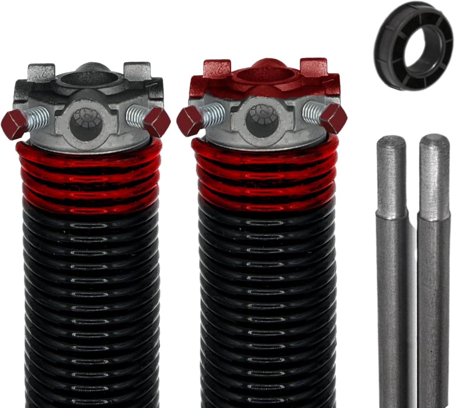 Alcan Garage Door Torsion Spring 225x1.75x29 Torsion Springs for Garage Door Repair | Left and Right Hand Wound Replacement for Garage Door with 1 Nylon Bushing and Winding Bars (Pair)