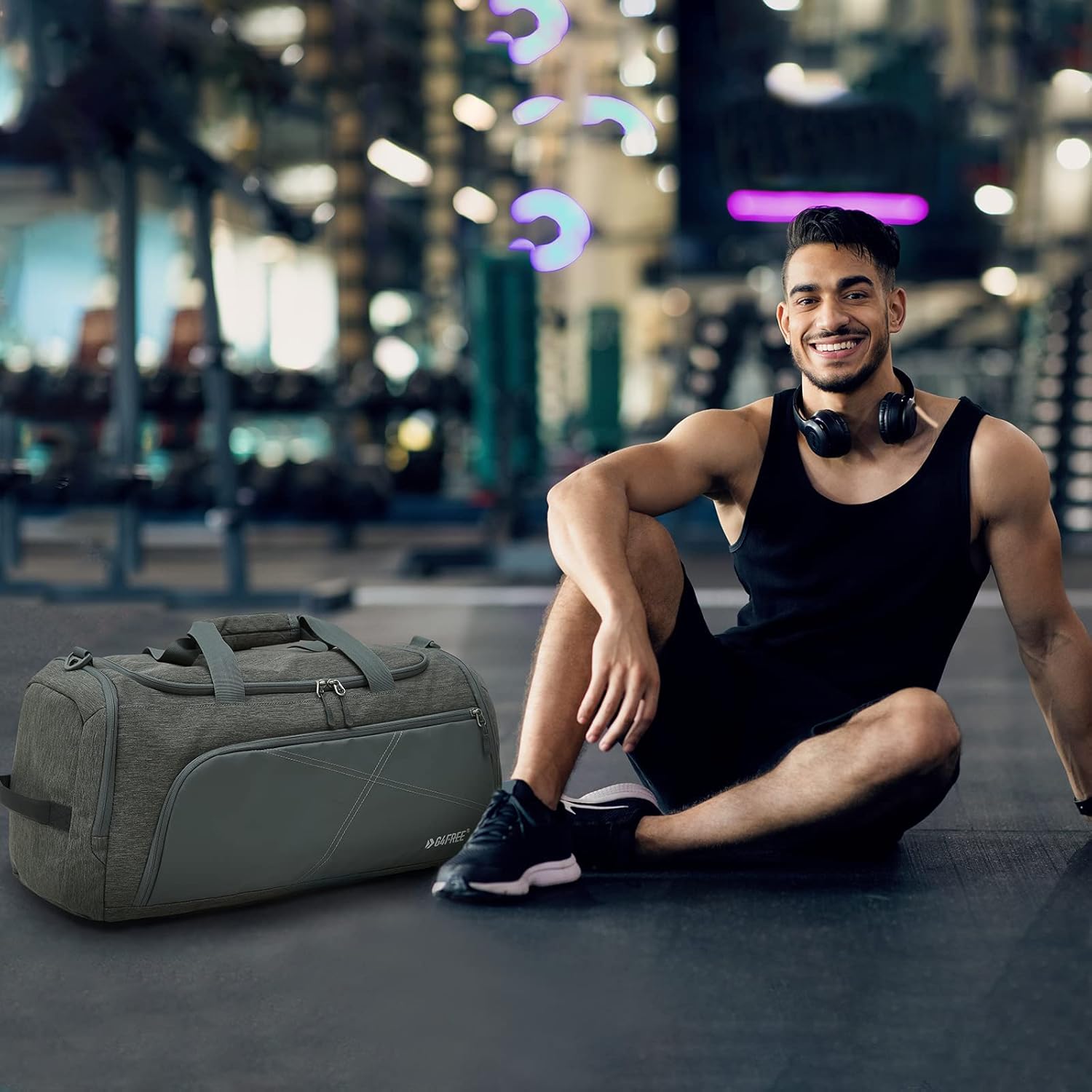 G4Free 45L/60L 3-Way Duffle Backpack Gym Bag with Wet Pocket & Shoes Compartment Sports Travel Weekender Overnight Duffel Bag - Image 7