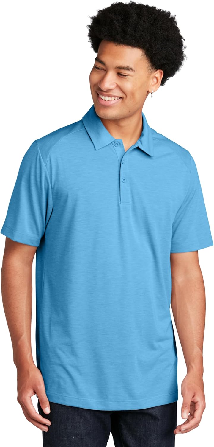SPORT-TEK Unisex PosiCharge Tri-Blend Wicking Polo | Lightweight Short Sleeve Collared Shirt for Men & Women, Casual Fit Top
