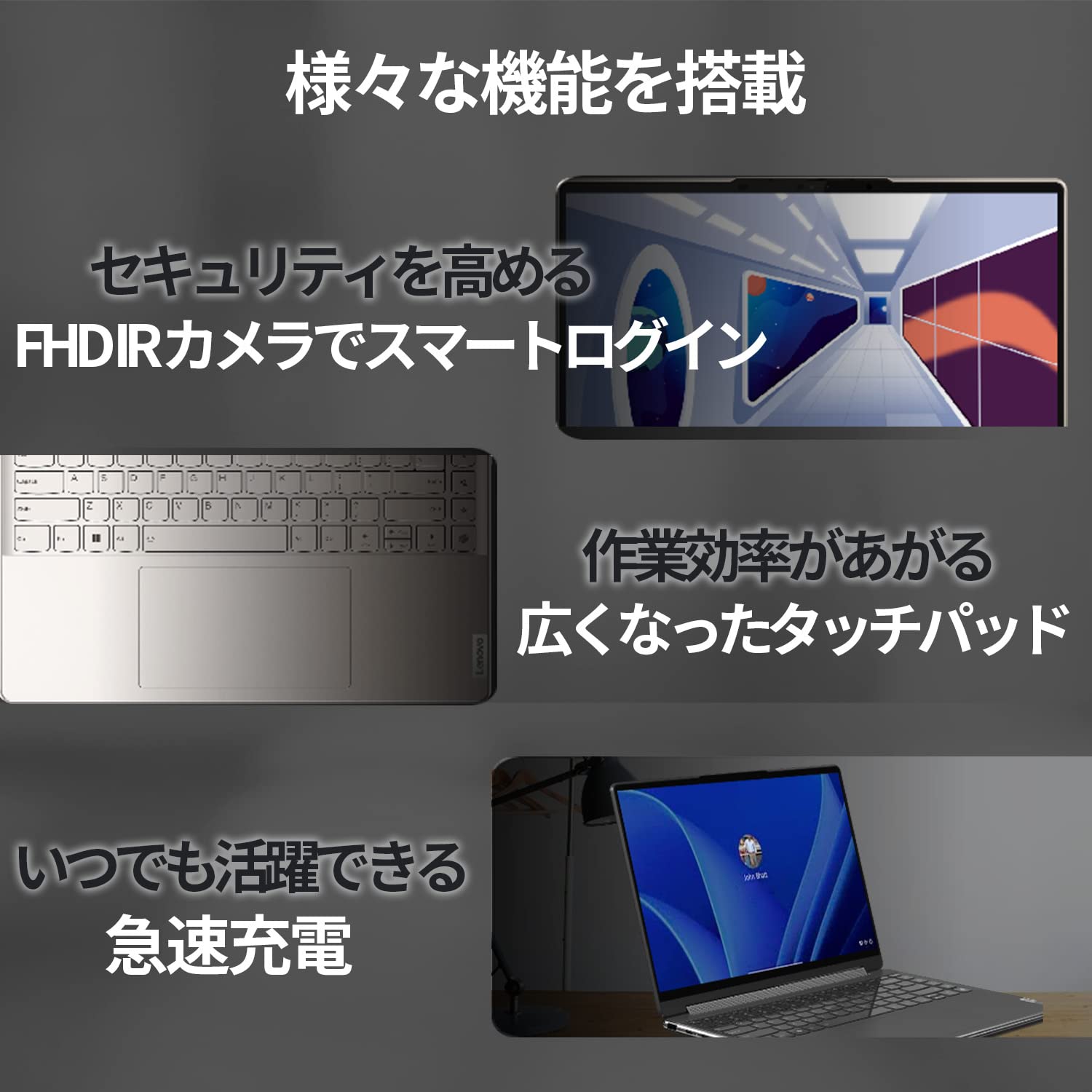 Amazon.co.jp: Lenovo Yoga 9i Gen 8 ノートパソコン 14.0インチ 2.8K 