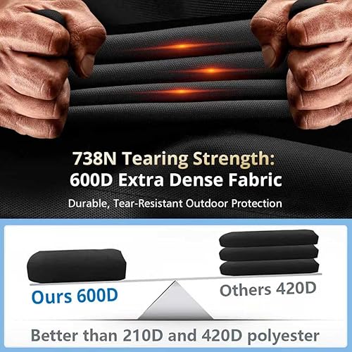 Miniatura 3 de KINGLY Cubierta de parrilla para Blackstone de 22 pulgadas con capucha y soporte, súper duradera, resistente al agua, para parrilla Blackstone de 17