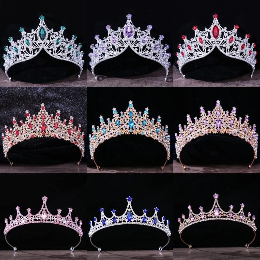 Ladies Crystal Tiara for Women, Rhinestone Bridal Crown, Elegant Headdress for Weddings, Proms, Parties, and Special Occasions