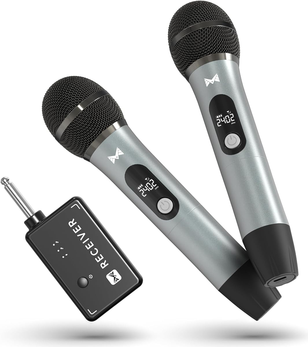 ECHOMUSSY Wireless Microphone System, Dual Handheld Microphones
