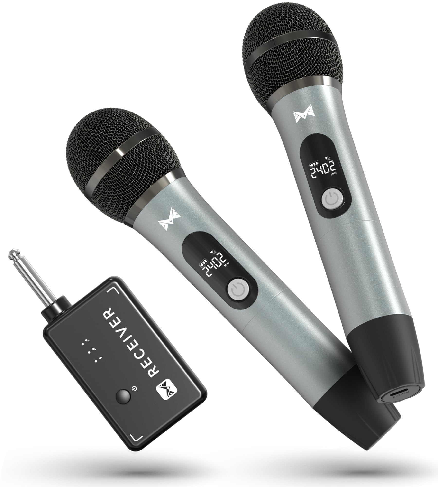 ECHOMUSSY Wireless Microphone System, Dual Handheld Microphones