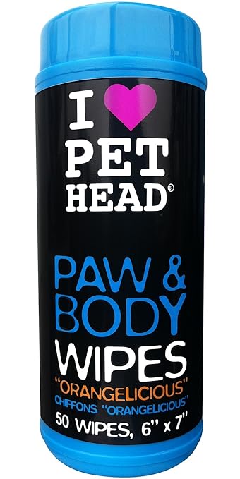 Pet Head My Paws Rock Grooming Wipes Orangelicious, 50 Count
