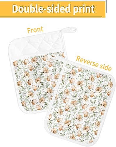 Miniatura 2 de Juego de 3 agarraderas de tela de toalla con bolsillo para cocina, antideslizantes y aislantes de calor, con bolsillo, guantes gruesos para horno,