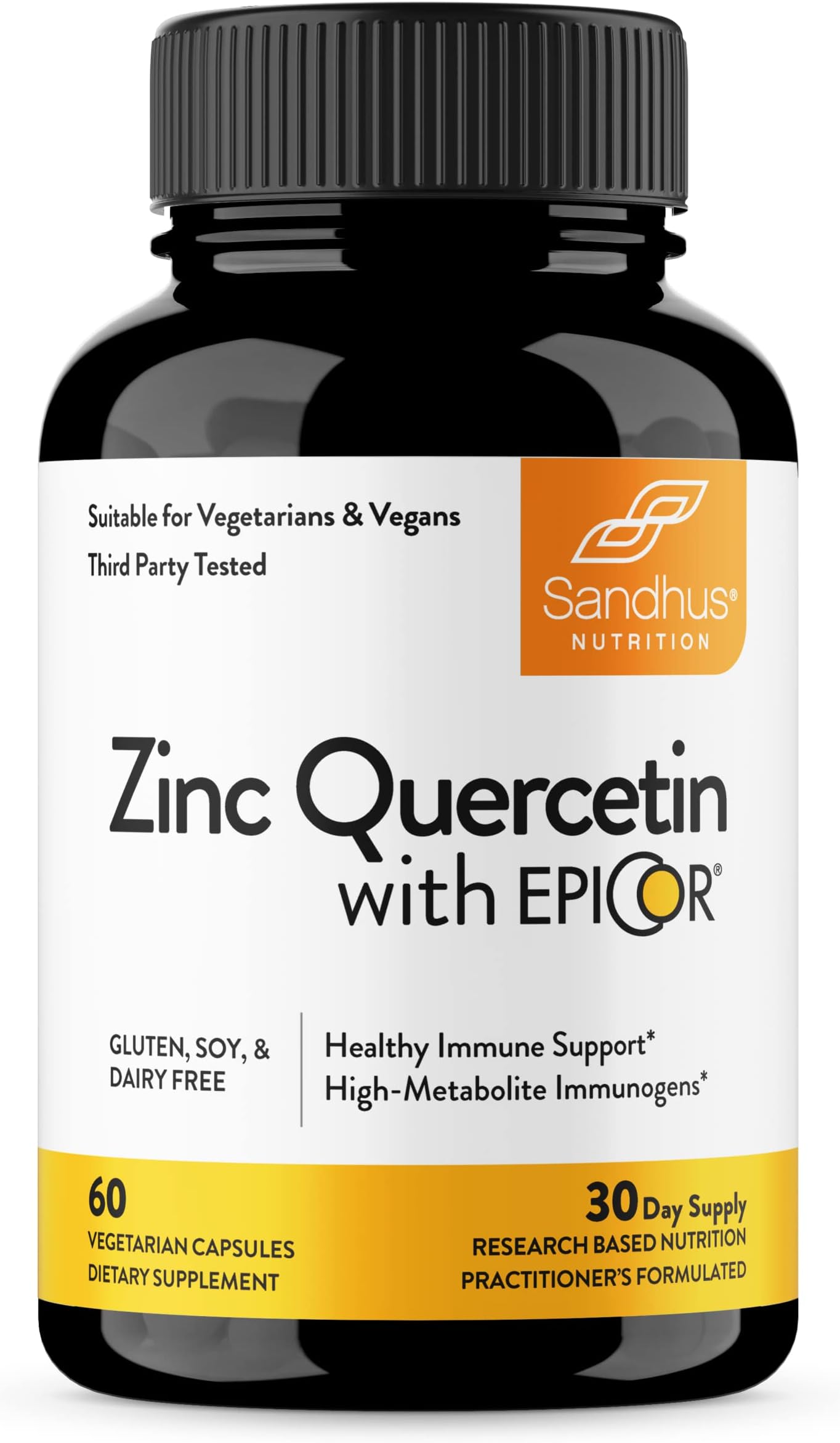 Sandhu's Zinc Quercetin with EpiCor® 60 Vegetarian Capsules