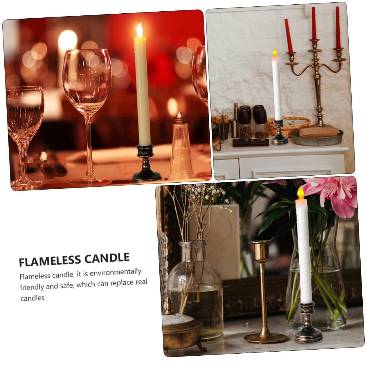 EXCEART 8pezzi Candele Led Senza Per Decorazioni Di Natale e Matrimoni Di Candele Elettroniche Con Base Per Eventi Interni Ed Esterni